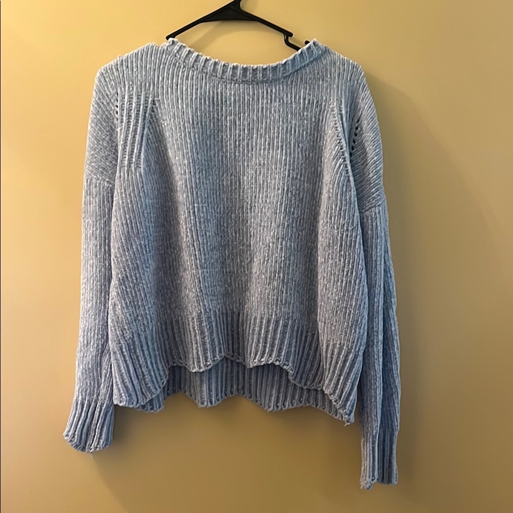 Altar'd State Light Blue Crew Neck Sweater Size XS